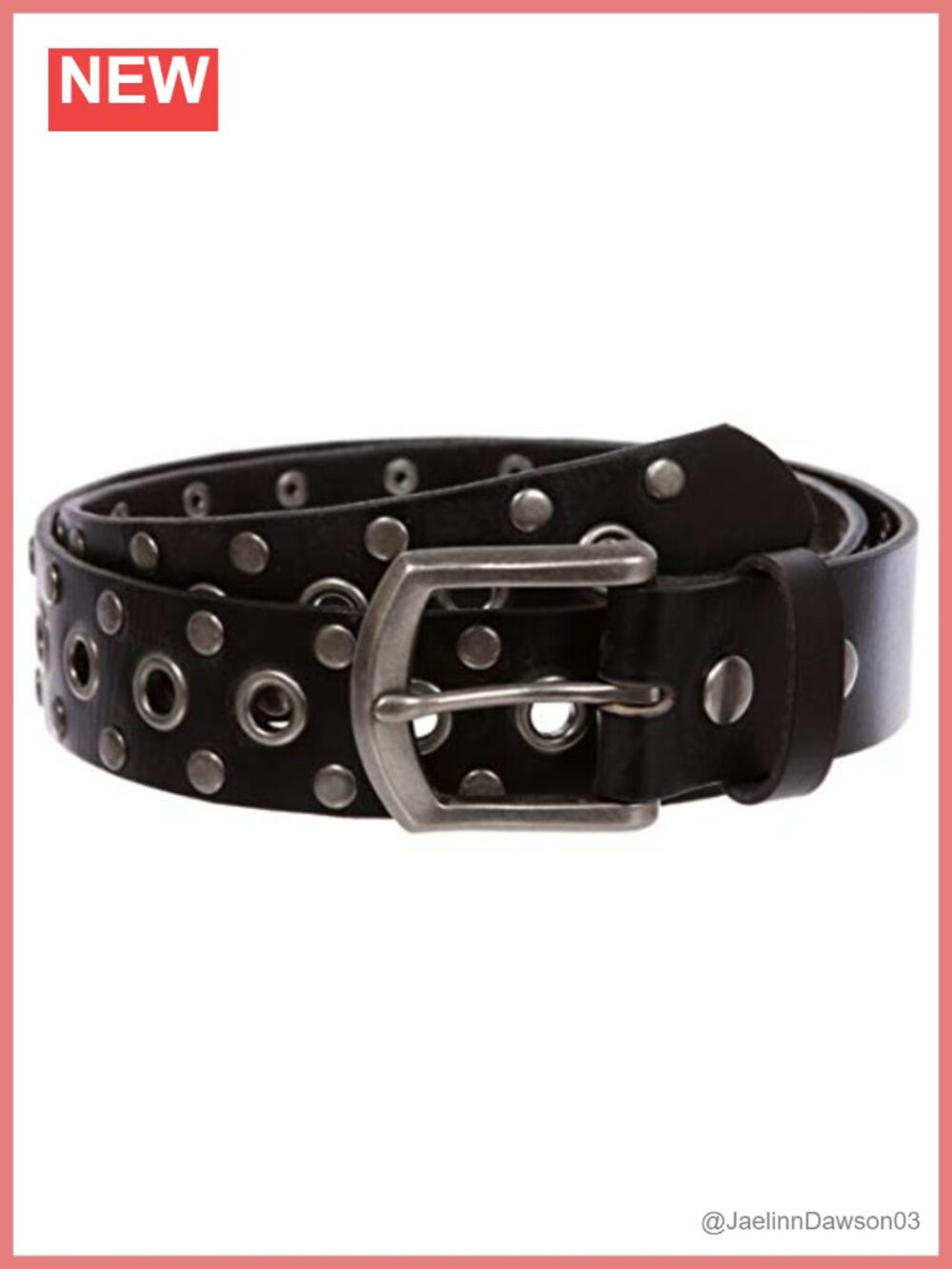 Studded Leather Belt Vintage Antique Hardware Snap Buckle